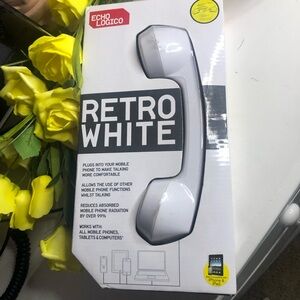 Retro White Phone Handset For Cellphone or Tablet